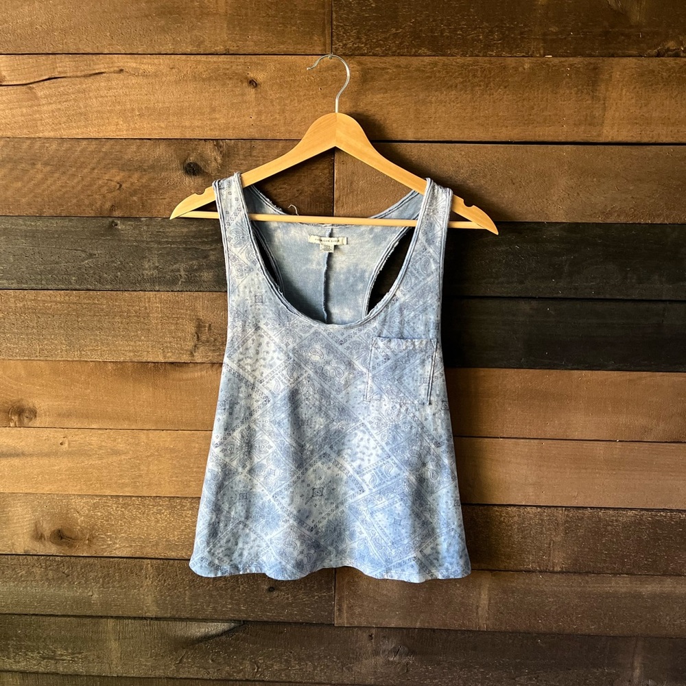 American Eagle Cotton Blue Tie Dye Print Racerback Tank Top Women’s Small